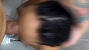 i'm getting my dick sucked by ela baez in the shower, hidden away, and it's so good.