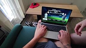 My boyfriend plays FIFA while I crave his cock.