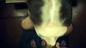 leah lee sucks daddy's cock hard! earns big facial cumshot.