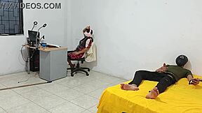 step sister sits while i masturbate for her in homemade video.