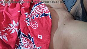 shy married woman meets food delivery guy in bedroom