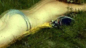 Ever seen a sexy blonde sunbathing naked on a wild beach? Pervert jerks off to her!