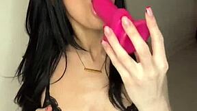 British slut plays with herself and toys 😈
