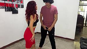 daddy fucks his teen stepdaughter's ass with monster cock bent over at home alone