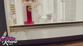 곡선미 이웃 샤워 구경, 순수한 스릴!