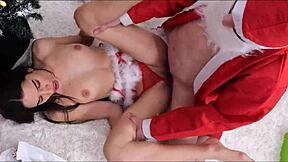 Enjoying a happy christmas celebration