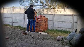 caught on camera, this latina flashing her ass and pussy at work outdoors