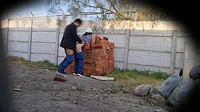 caught on camera, this latina flashing her ass and pussy at work outdoors