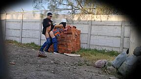 caught on camera, this latina flashing her ass and pussy at work outdoors