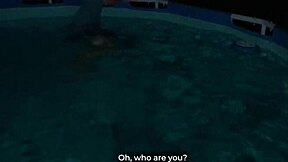 skinny teen babe bent over for big cock in the pool