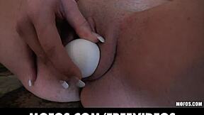 Petite brunette girlfriend is eager to film a hot sex tape with her guy!