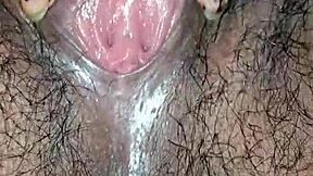 Desi Babe Shows Off Hairy Tight Pussy in Close-Up