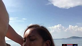 Watch This Asian Teen Girlfriend Suck Her Boyfriend's Big Cock In Public?