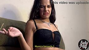 Skinny Brunette's Solo Femdom Tease