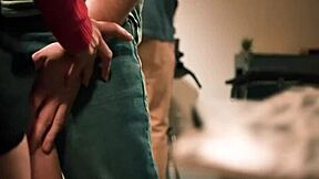 Big Cock Domination with Petite 18+ in Double Penetration Action