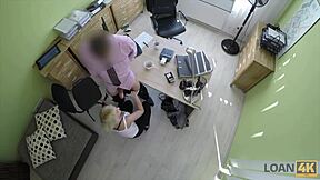 marvelous teen undresses during office interview for loan