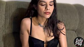 Skinny Brunette's Solo Femdom Tease