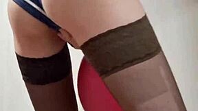 Damn! Sexy Balloons Mistress Elza Kom Dominates with Panty Sniffing Action!