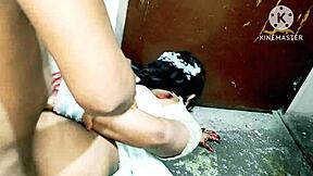 Indian teen sucks monster cock hard