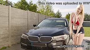 Titty Fucking Big Tit Car Cleaning Girlfriend