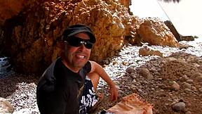 Petite skinny chick moans loudly during passionate outdoor quickie fucking.