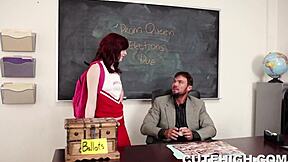 Wannabe prom queen punished hard in garage. Her petite frame takes it all!