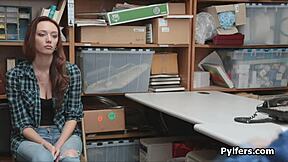 Stealing teen 18+ with big tits gets busted and screwed hard