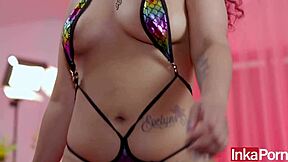 Colombian with good ass debuts as porn actress in casting for Inkaporn