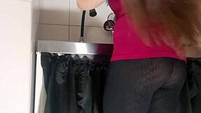 Latina aunt masturbates for stepson in leggings