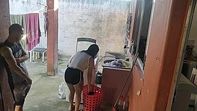 wife leaves, maid craves erect cock