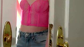 She whispers, 'Watch us step sisters take this big cock in our pussies together.'