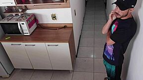 Brunette fucks husband's best friend in shower.