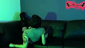 Alien Latina babe gives messy, deep throat action