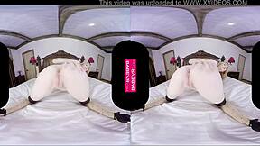 ivy jones uses dildo to masturbate her big tits and pussy in vr reality