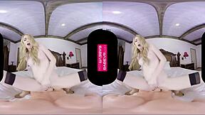 ivy jones uses dildo to masturbate her big tits and pussy in vr reality