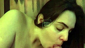 Big-assed blonde stepsister lounges in hotel