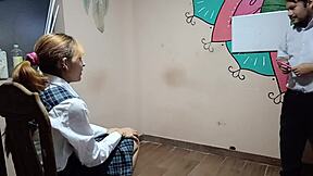 colegiala thought carpentry class, but ended up gettin nailed hard, oops!