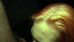 Shaved redhead girlfriend moans during quickie penetration