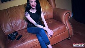 Hot blonde Hannah and skinny brunette Olyssia licking pussies 😍