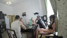 super hot beautiful and sexy girls try on haul turns into a lesbian party on high heels and miniskirts with backstage