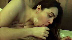 Big-assed blonde stepsister lounges in hotel