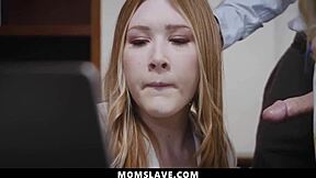 Redhead teen intern and blonde milf assistant freeused momslave