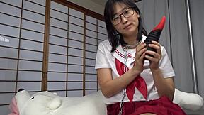 Hey, can you handle these huge dildos in both holes?