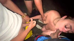 we fucked the teen's pussy on the street