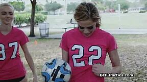 Wow, get blown by these sexy soccer babes in uniforms!