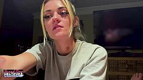 i watch this petite blonde finger her shaved pussy deep