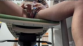 caught masturbating in the office, now getting a big ass blowjob?