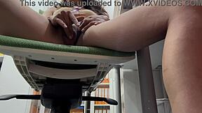 caught masturbating in the office, now getting a big ass blowjob?