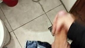 new pov footage of skinny young 18+ jerking off naked in bathroom