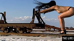 Perfect Hispanic Girl MASTURBATING HARD in the Desert